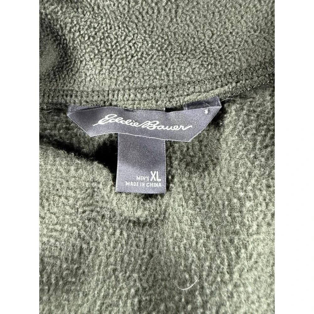 Eddie Bauer Men's XL Fleece Pullover Green Camo Quarter Zip Outdoor Warm Jacket‎